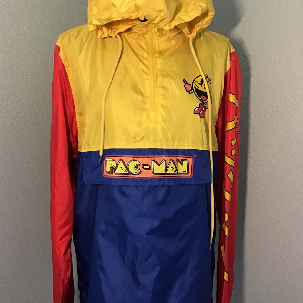 NEW PAC-MAN Windbreaker Size Tall Medium